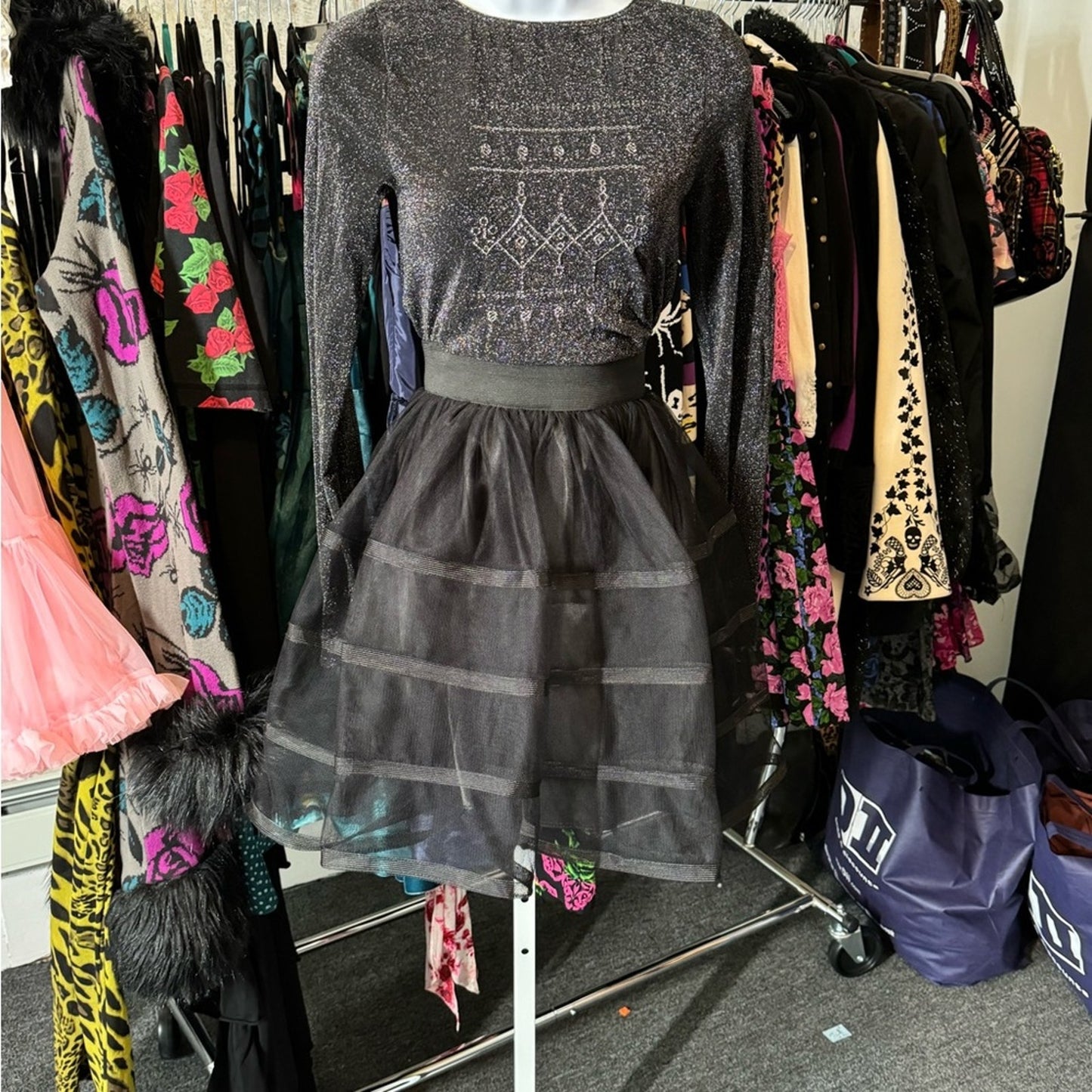 Betsey Johnson Black Tulle Crinoline Skirt