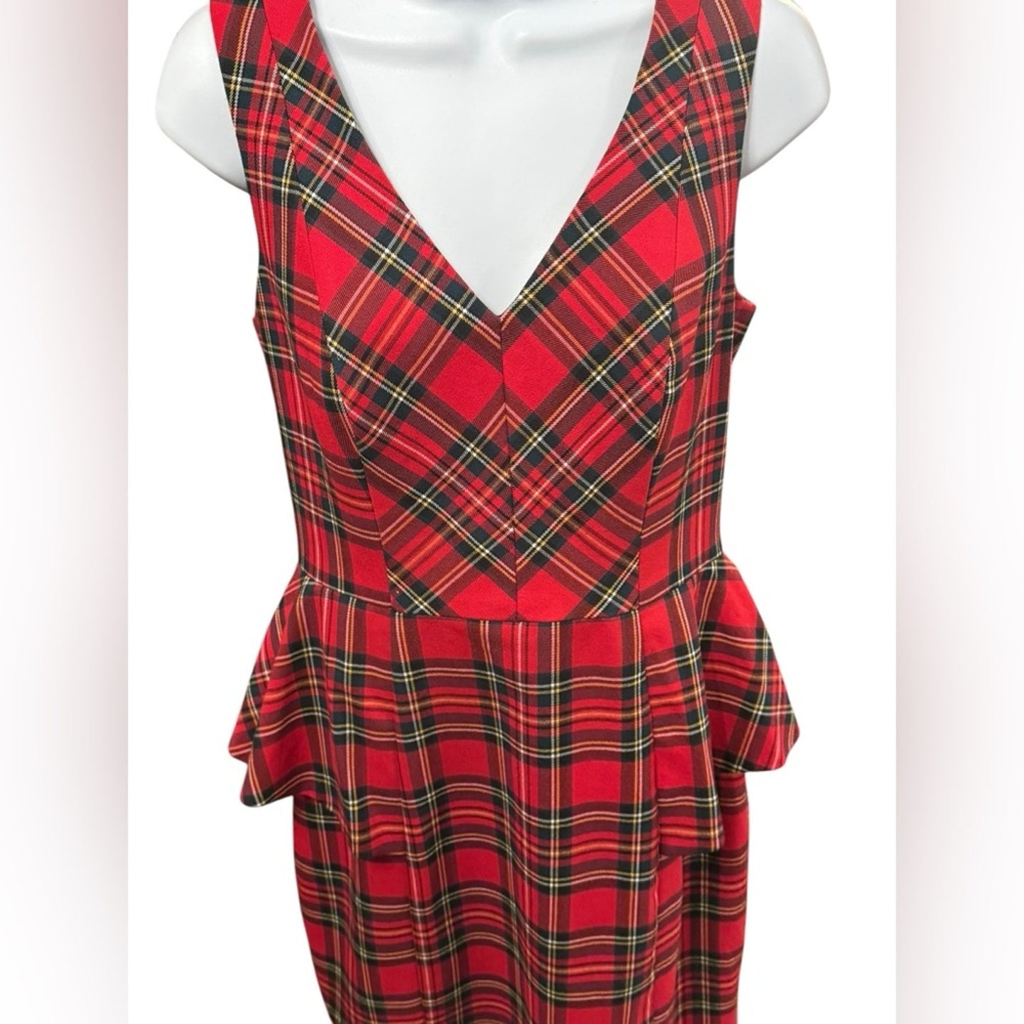 Trina Turk tartan plaid peplum dress