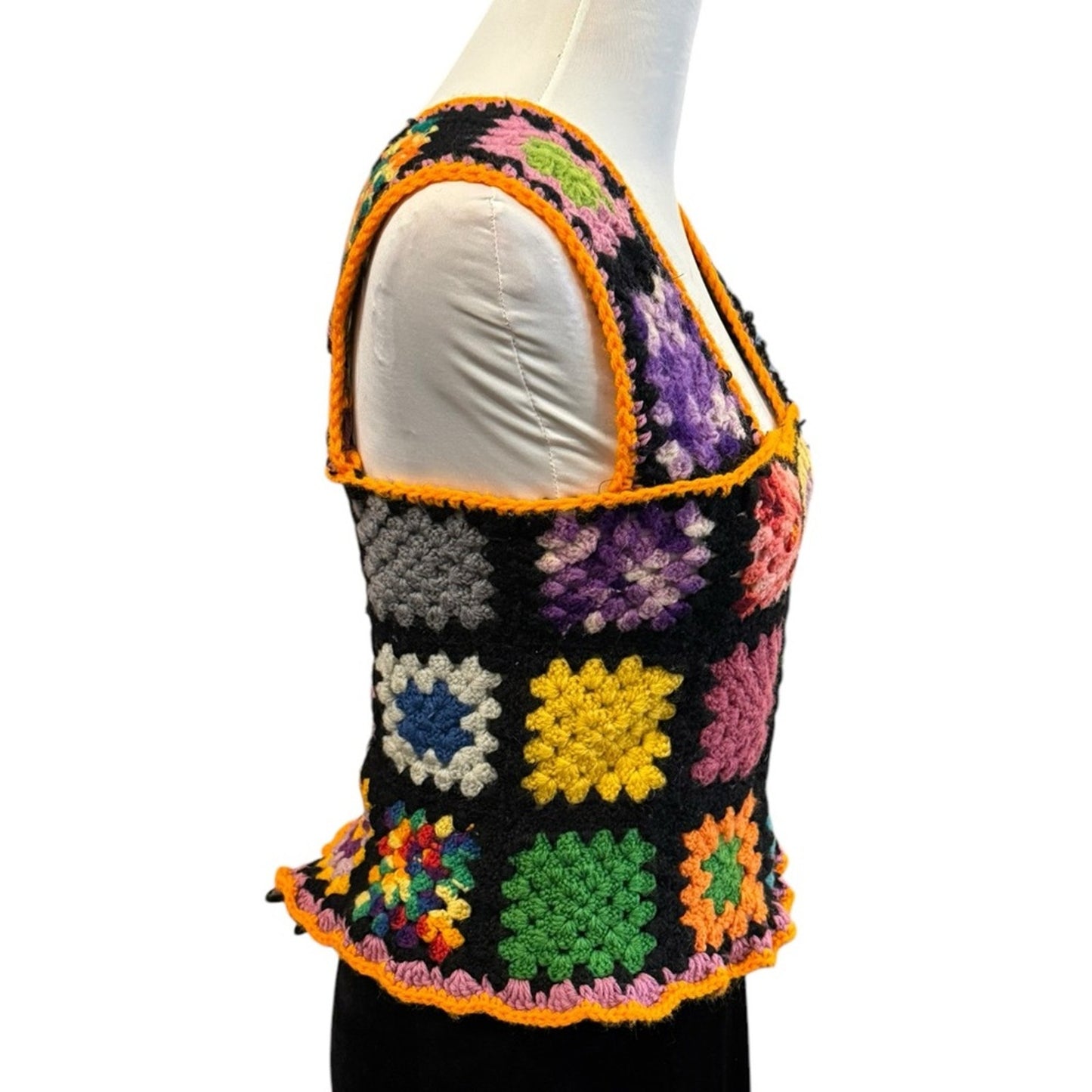 Unique Handmade One of a Kind Colorful Crochet Patchwork Women's Top