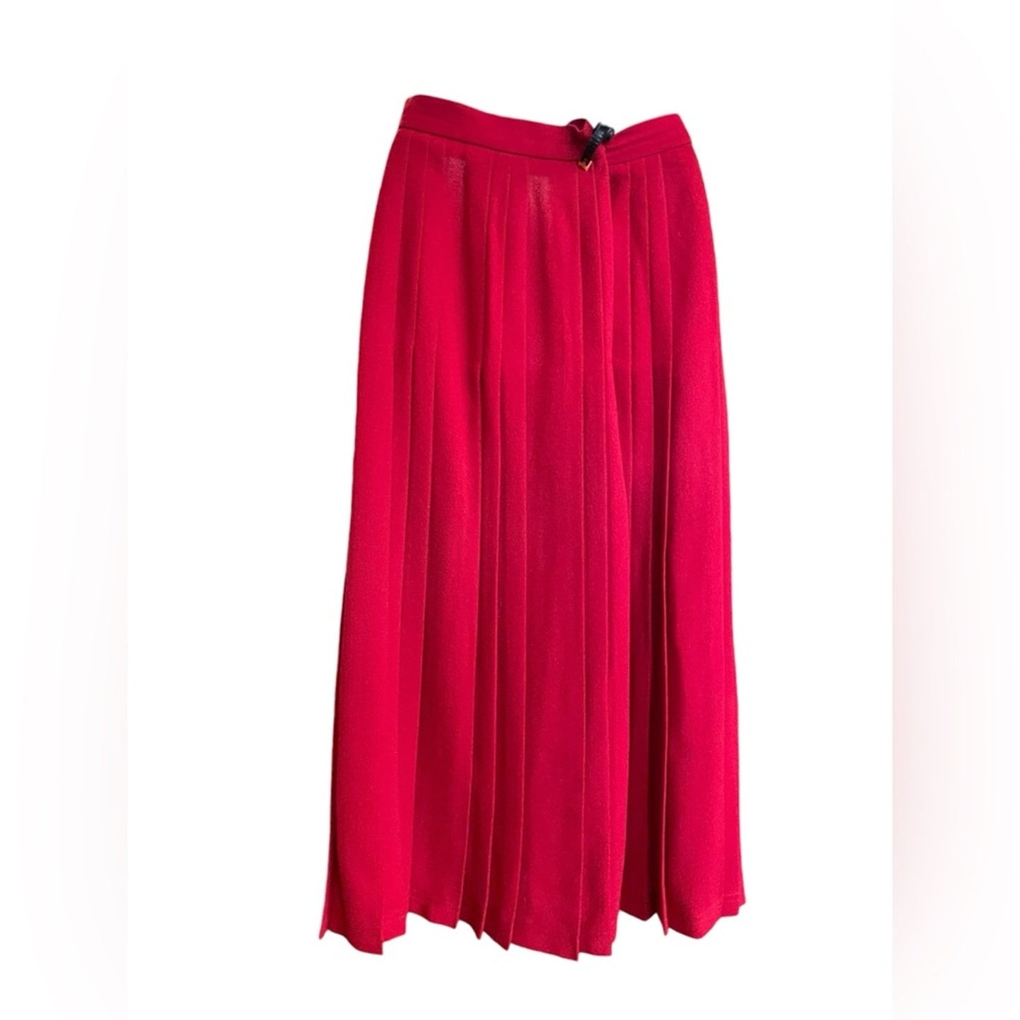 Jaeger Vintage Red Pleated Skirt Size 14