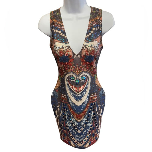 NJ Couture Barok  Beaded Bodycon Dress