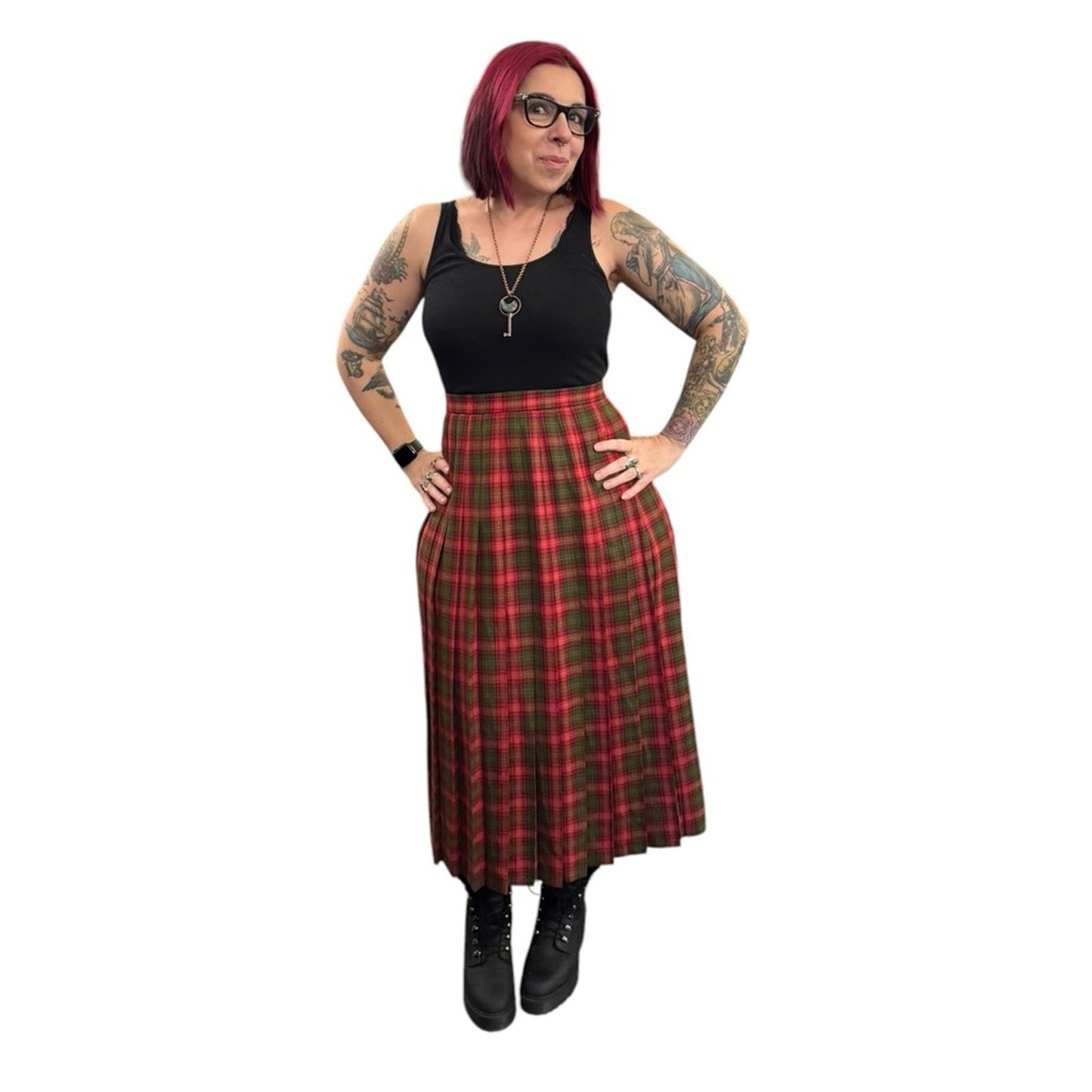 Vintage Tartan Plaid Skirt Wool