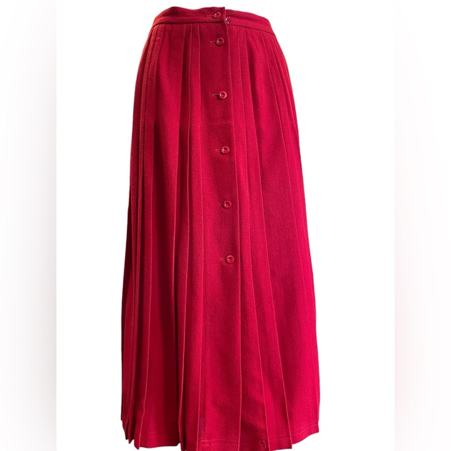 Jaeger Vintage Red Pleated Skirt Size 14