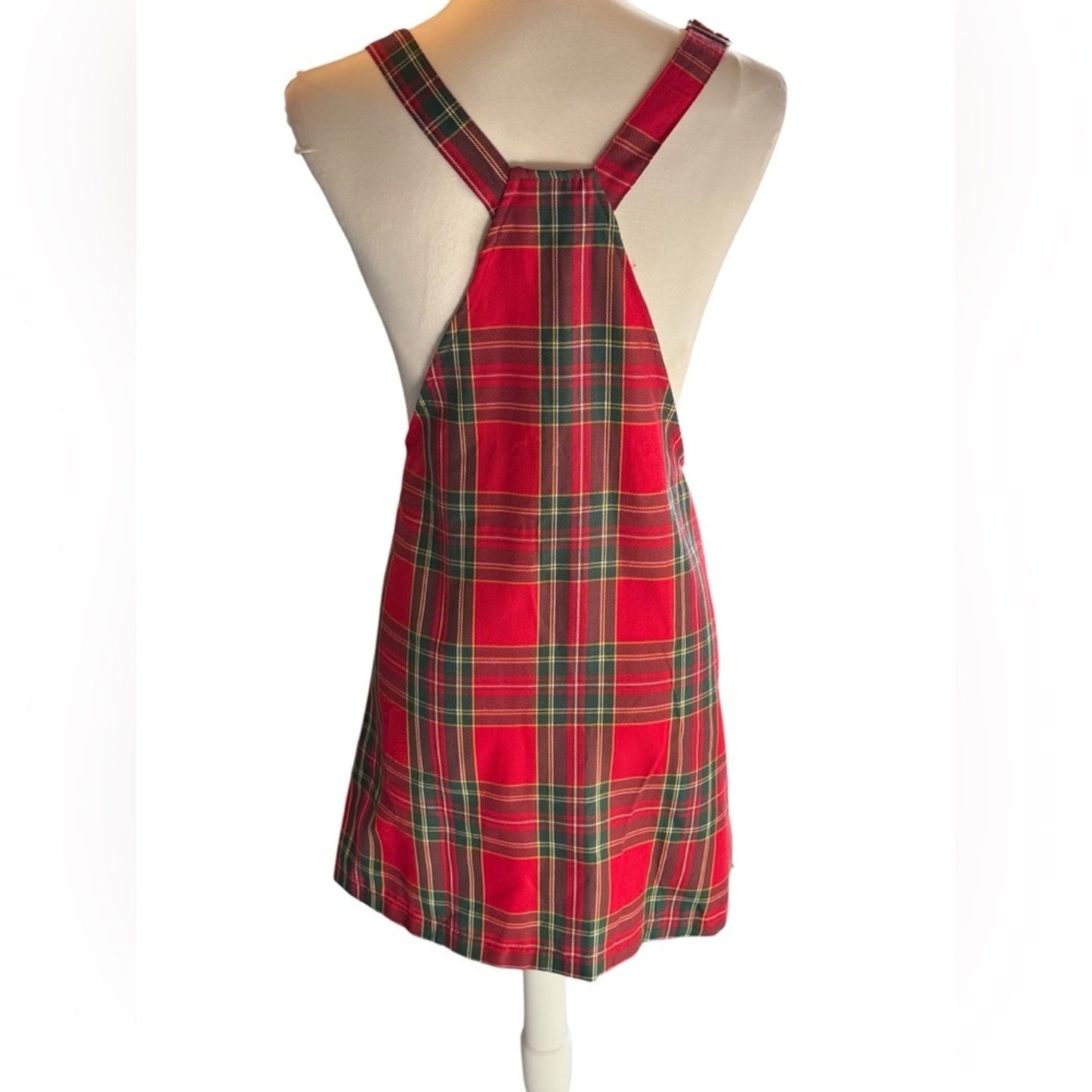 Love j Tartan Plaid overall dress Size M