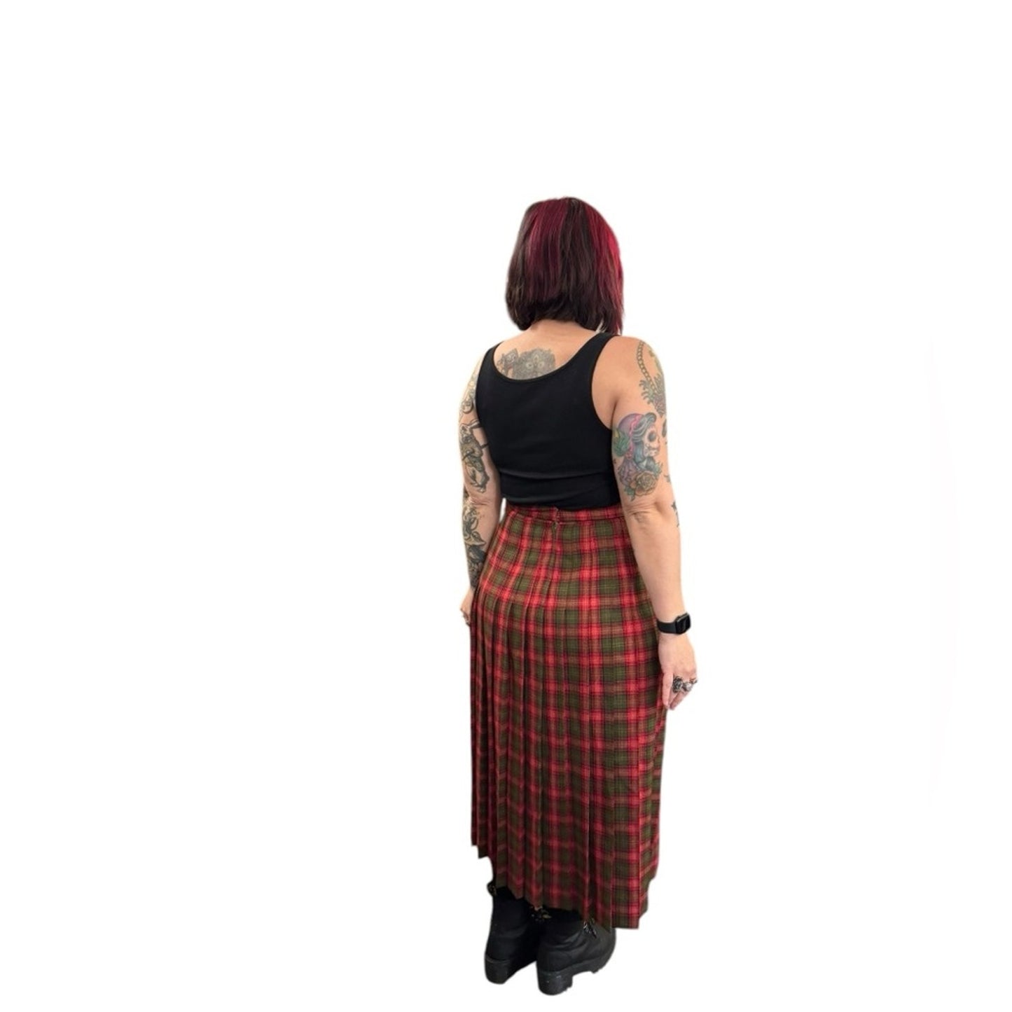 Vintage Tartan Plaid Skirt Wool