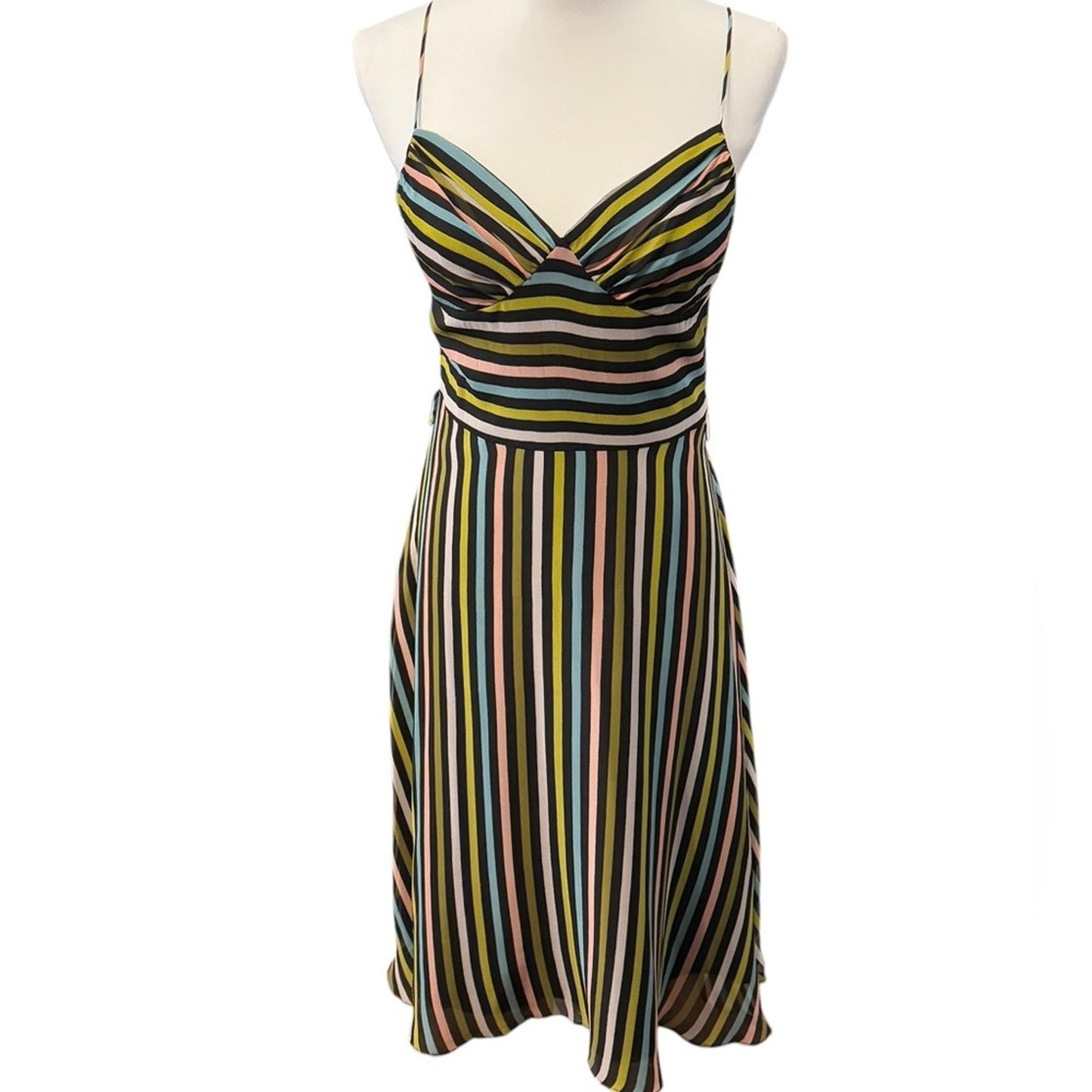 Betsey Johnson Silk Striped Dress Y2K era