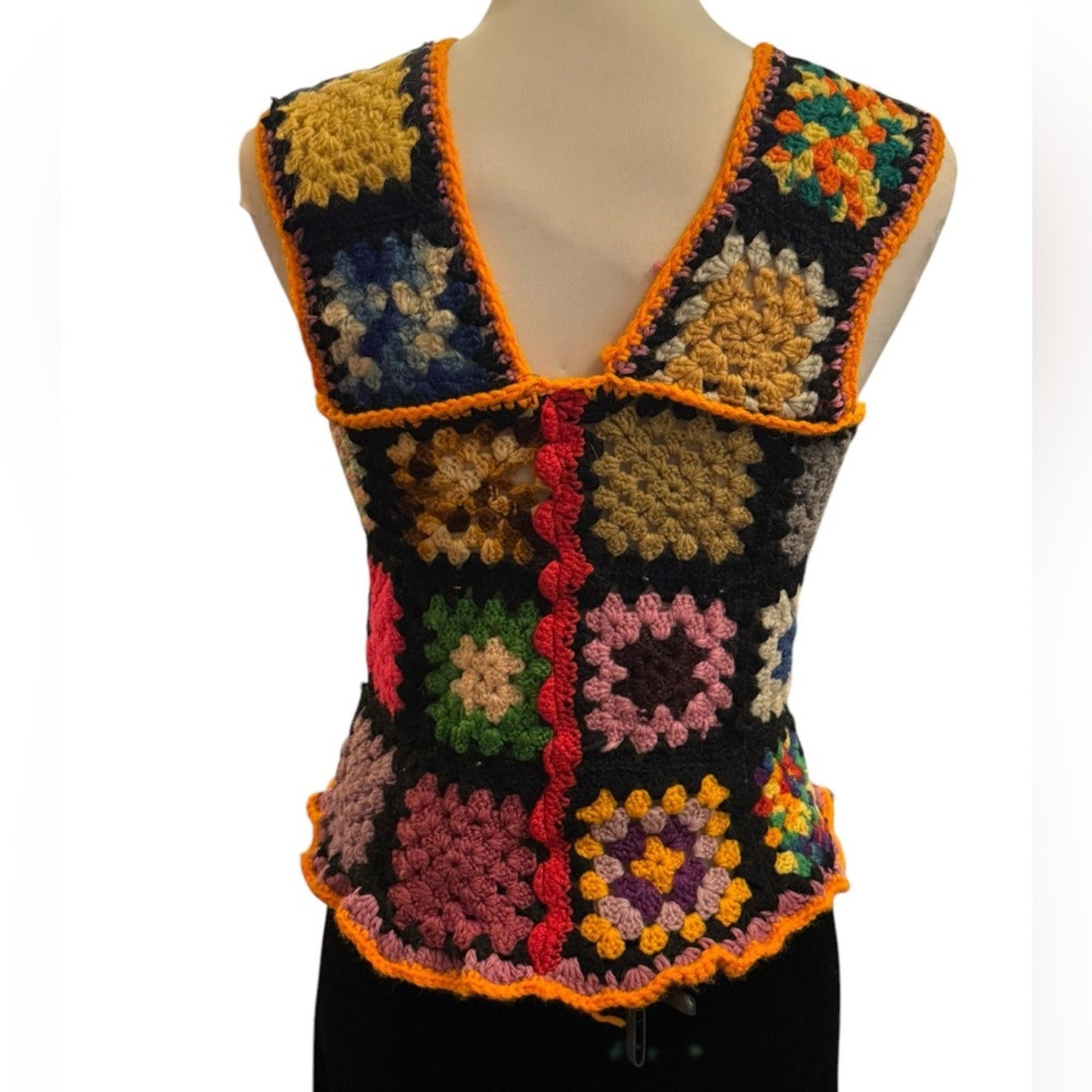 Unique Handmade One of a Kind Colorful Crochet Patchwork Women's Top