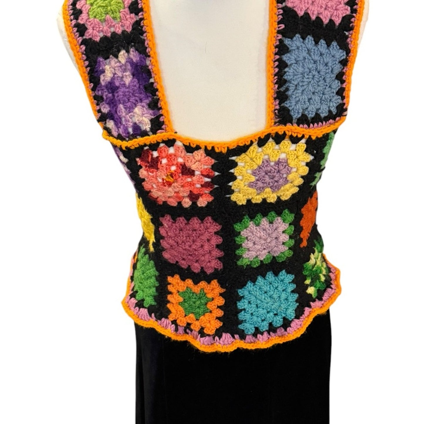 Unique Handmade One of a Kind Colorful Crochet Patchwork Women's Top