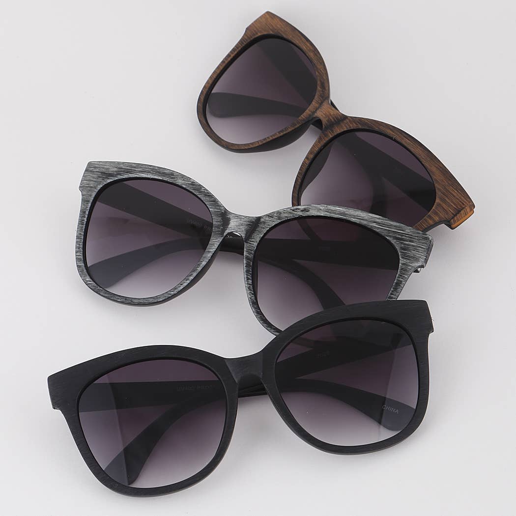 Wood Pattern Sunglasses 7029: Mix Color