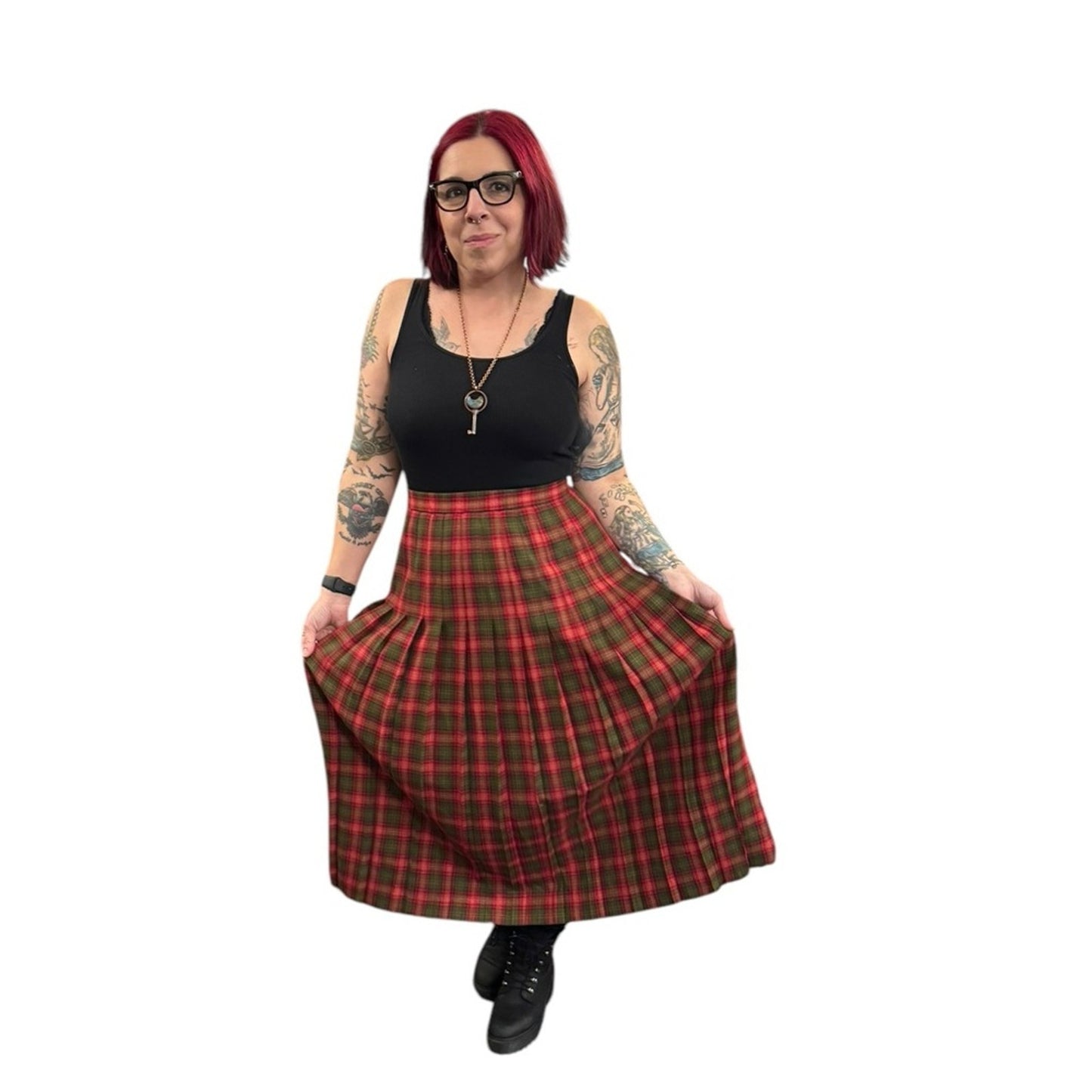 Vintage Tartan Plaid Skirt Wool