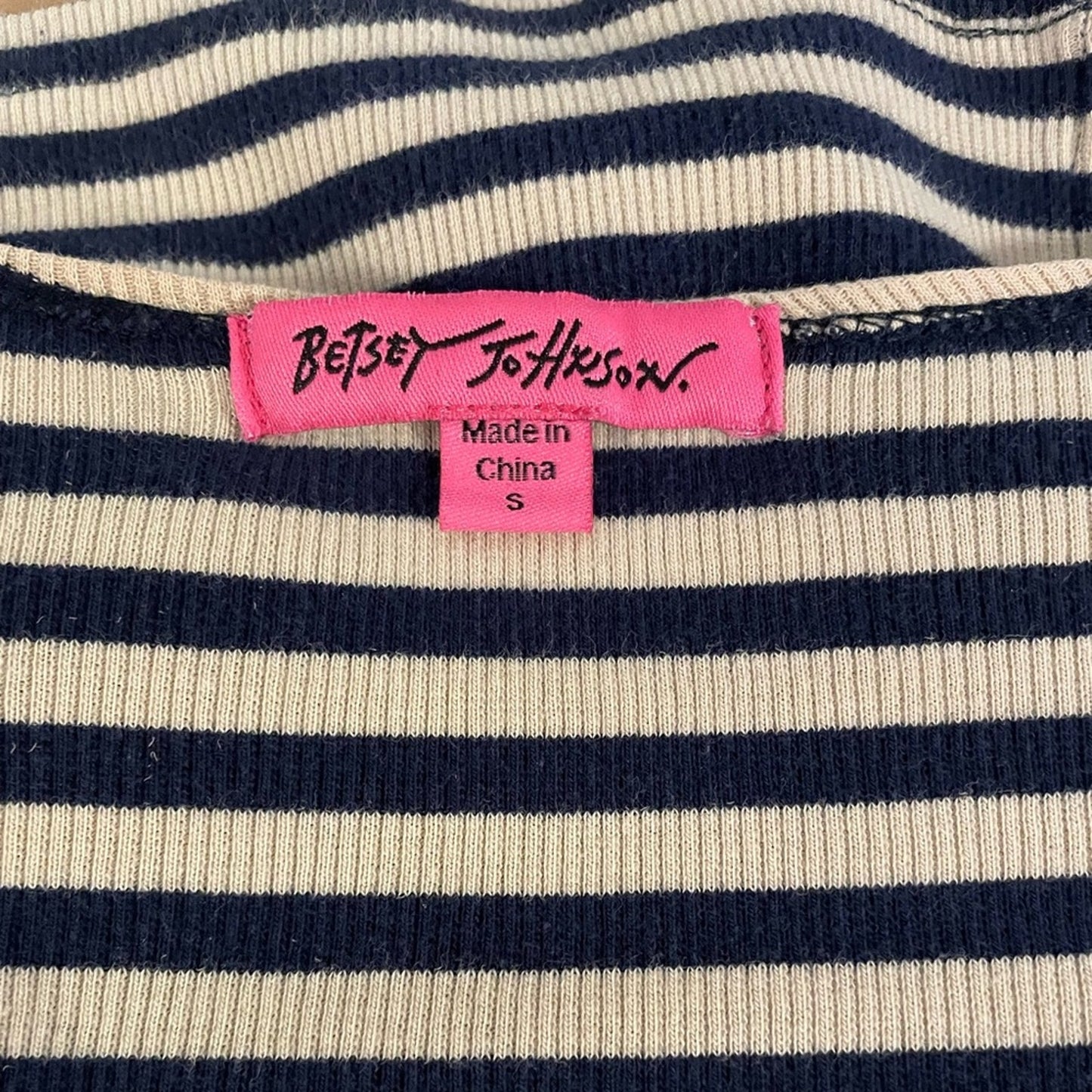 Betsey Johnson Vintage mini thermo stripe dress with tail feather