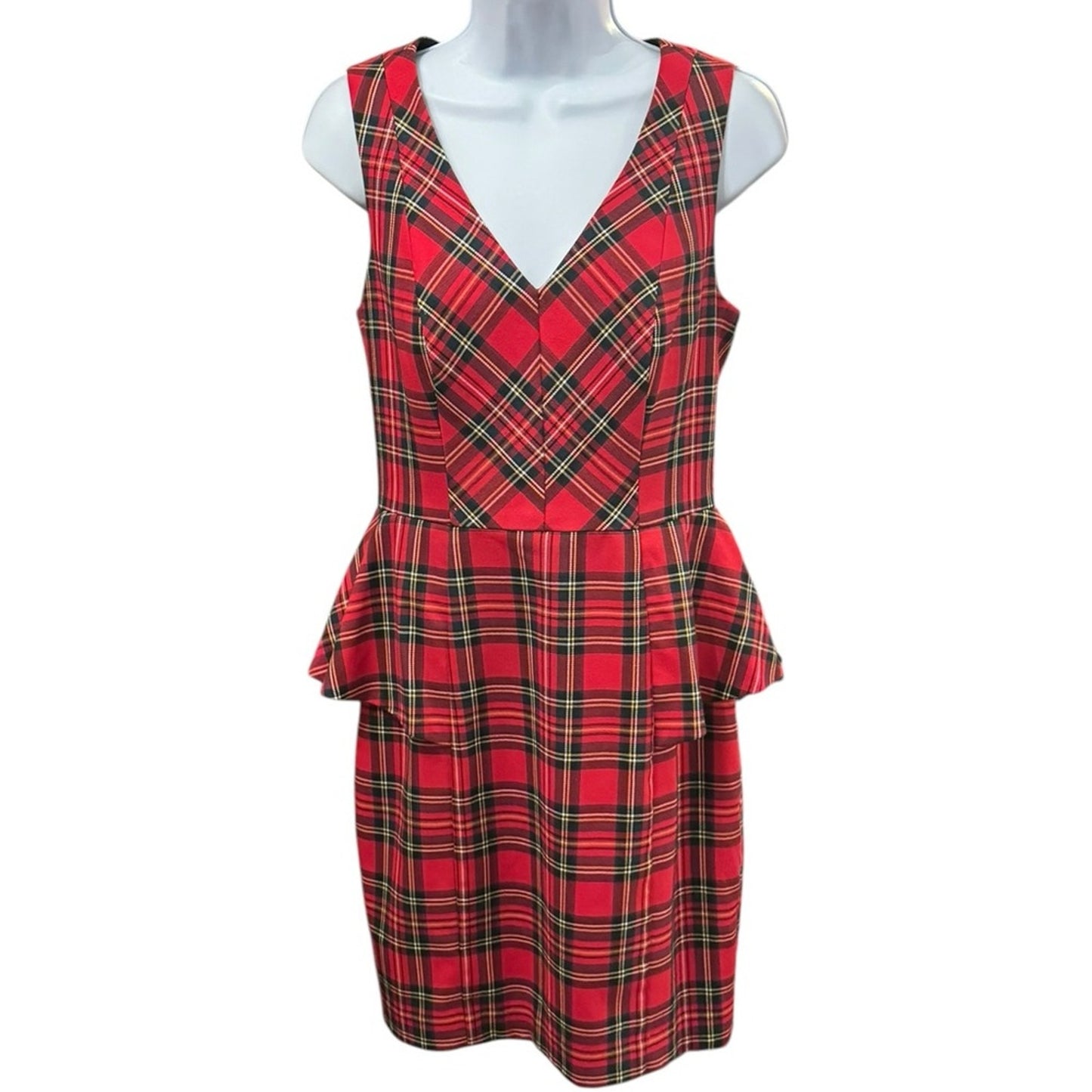 Trina Turk tartan plaid peplum dress