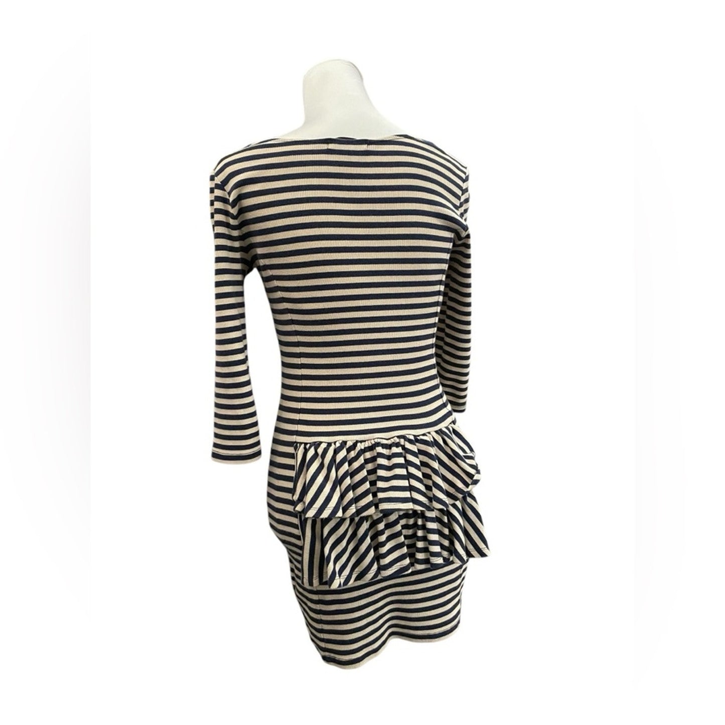 Betsey Johnson Vintage mini thermo stripe dress with tail feather