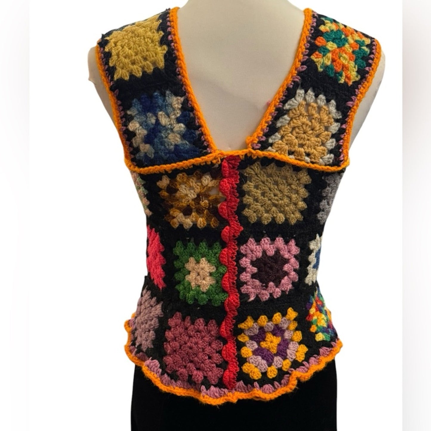 Unique Handmade One of a Kind Colorful Crochet Patchwork Women's Top