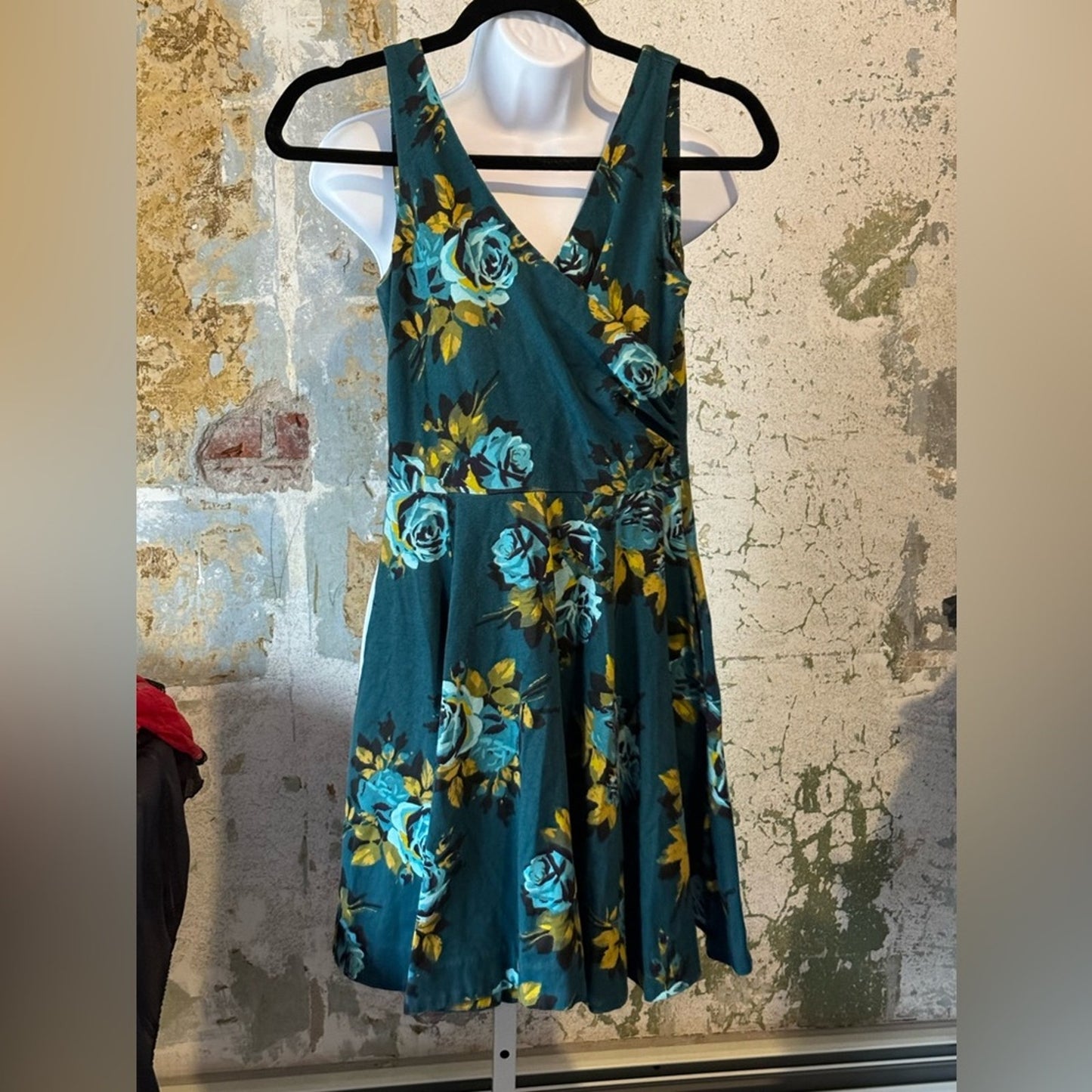 Teal Rose Floral Betsey Johnson Dress