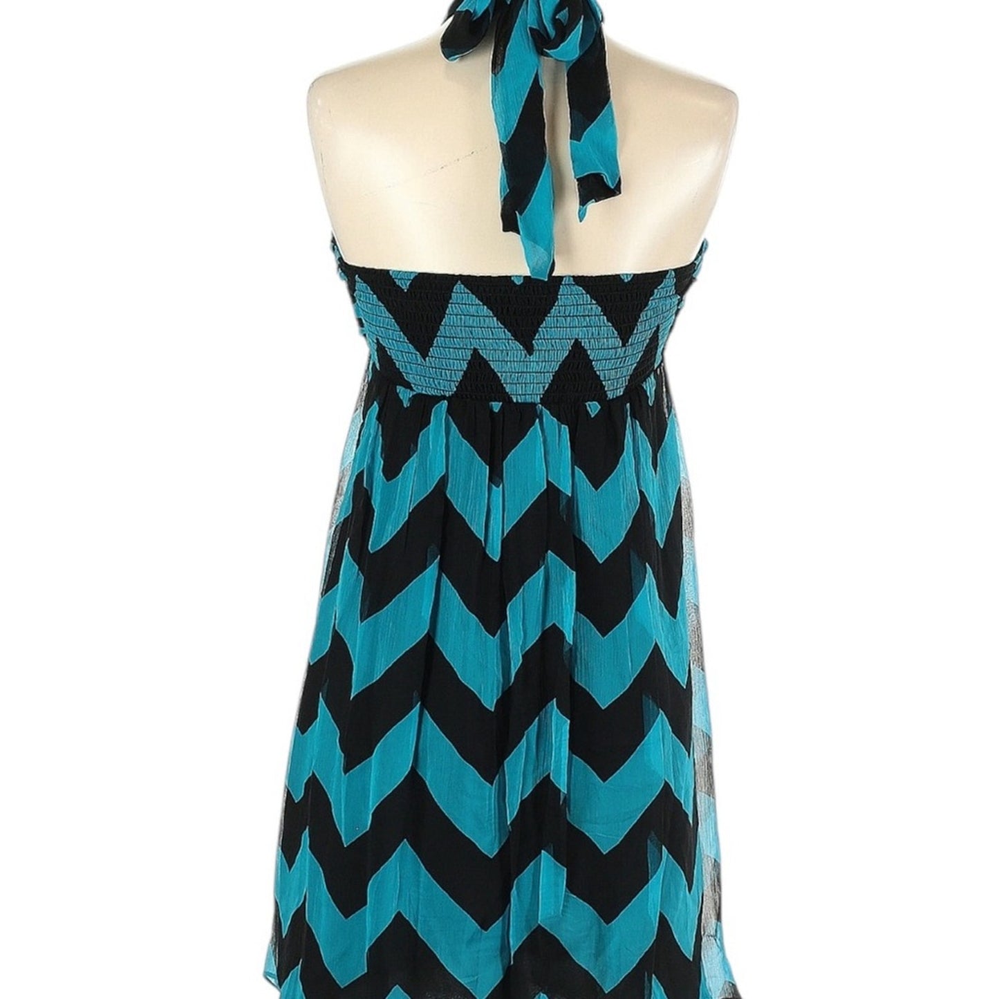 Stylish Black and Blue Chevron Women Dress