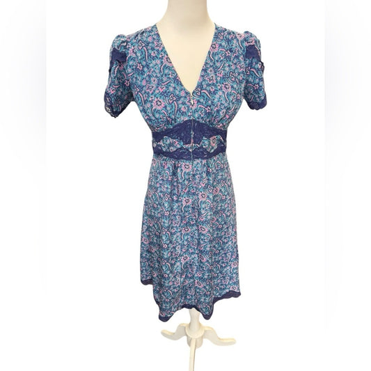 Betsey Johnson Silk dress 40s frock style