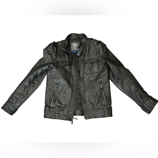 Vince Camuto Mens Motorcycle Jacket Leather