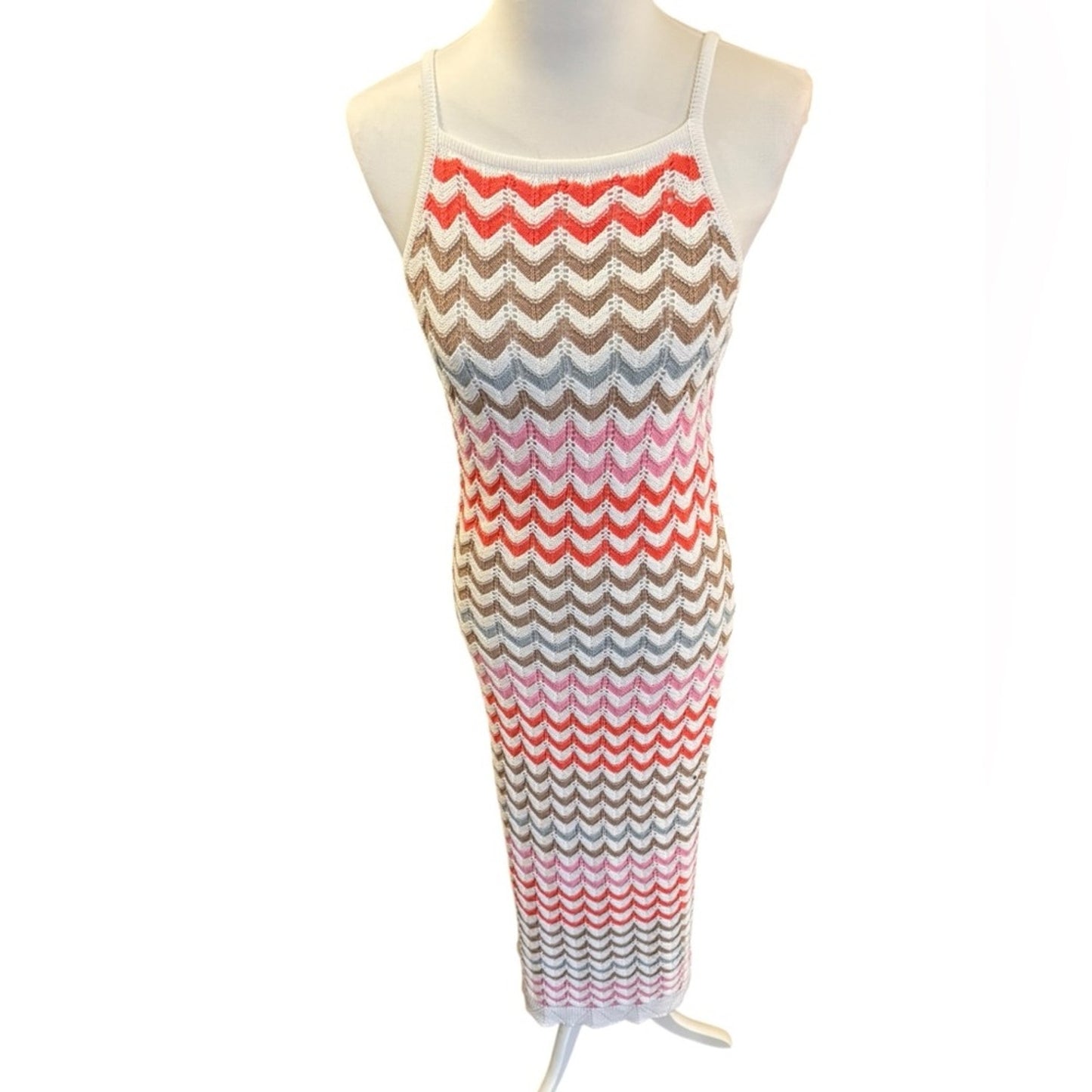 Z Supply Camille Chevron Crochet Multi Color Sundress Size M