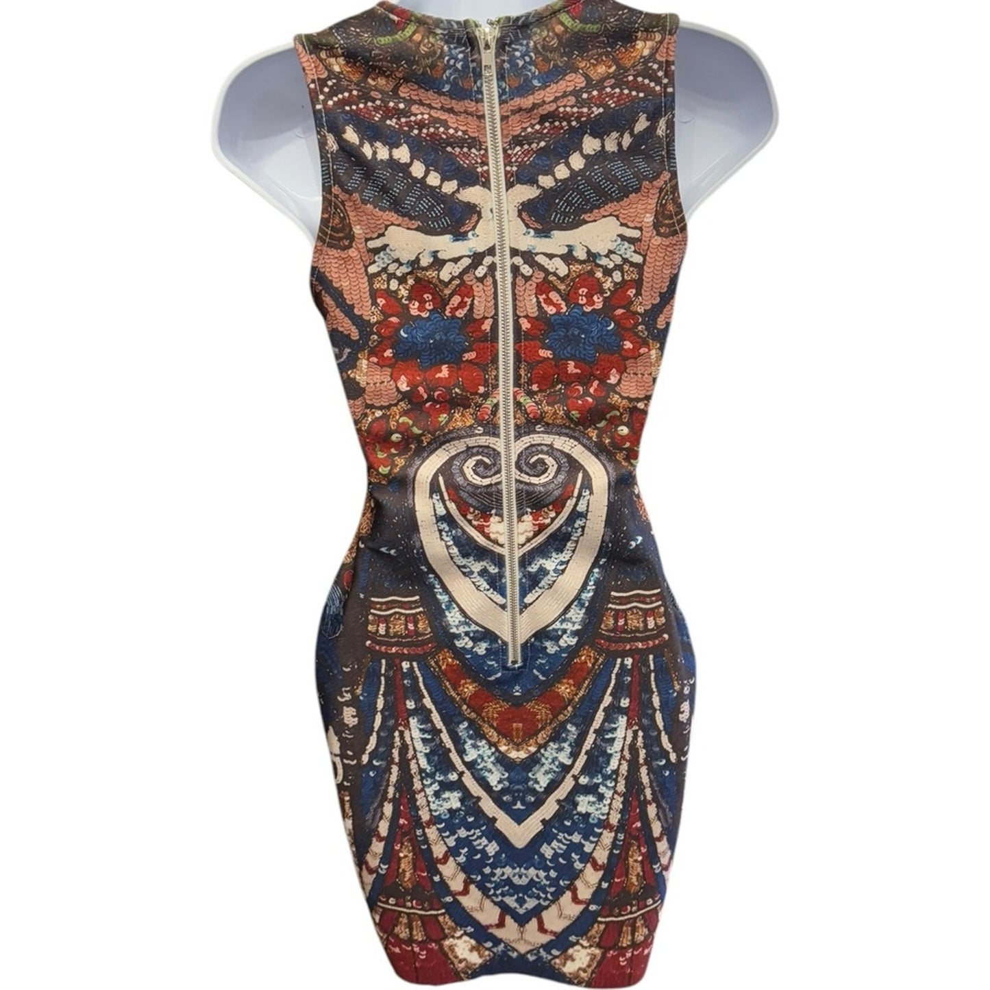 NJ Couture Barok  Beaded Bodycon Dress