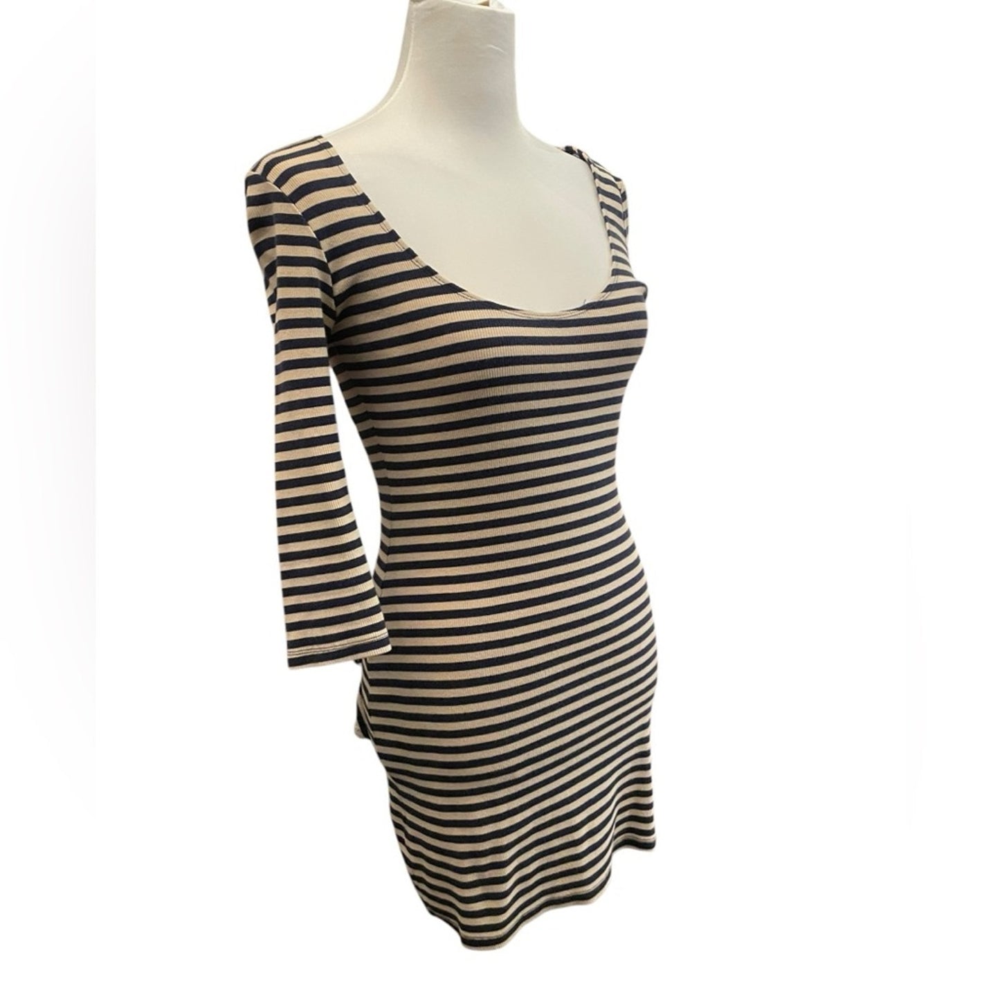 Betsey Johnson Vintage mini thermo stripe dress with tail feather