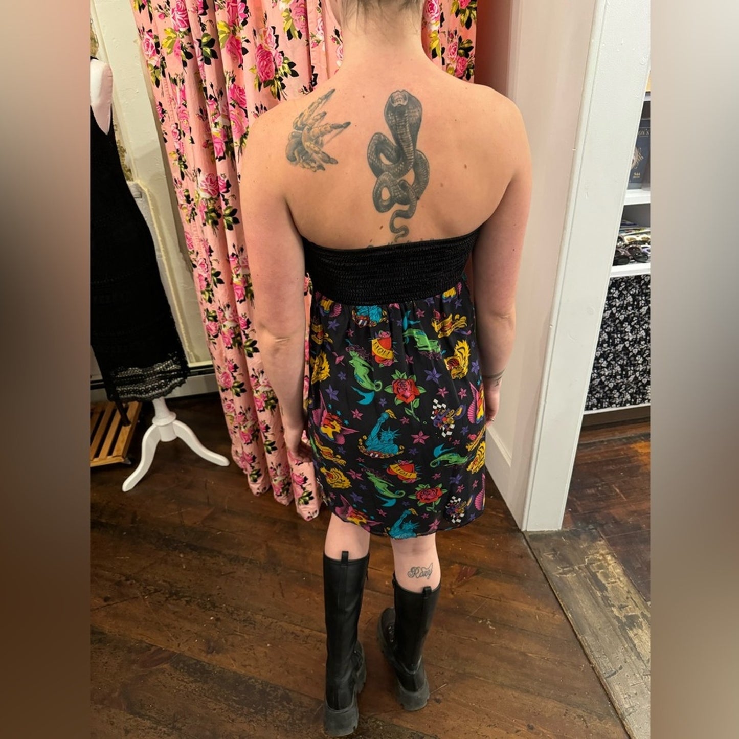 Betsey Johnson Limited Vintage Mark Mahoney Silk Tattoo dress