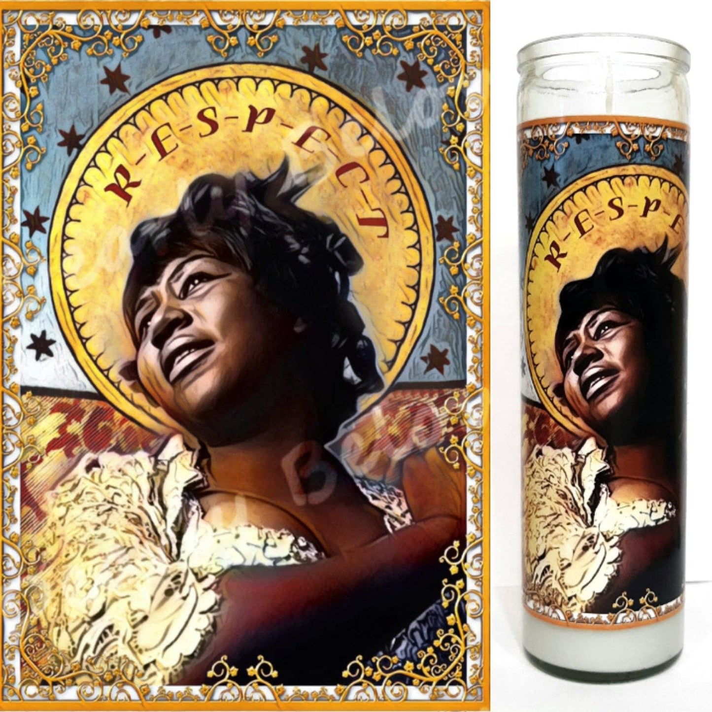 Celebrity Prayer Candle STICKER ONLY, Iconic Saints: St. Amy Winehouse