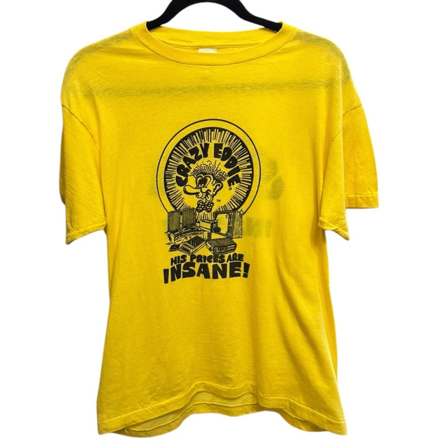 Crazy Eddie Single Stitch Vintage Yellow Tee