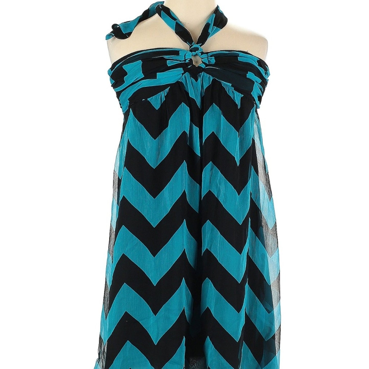 Stylish Black and Blue Chevron Women Dress