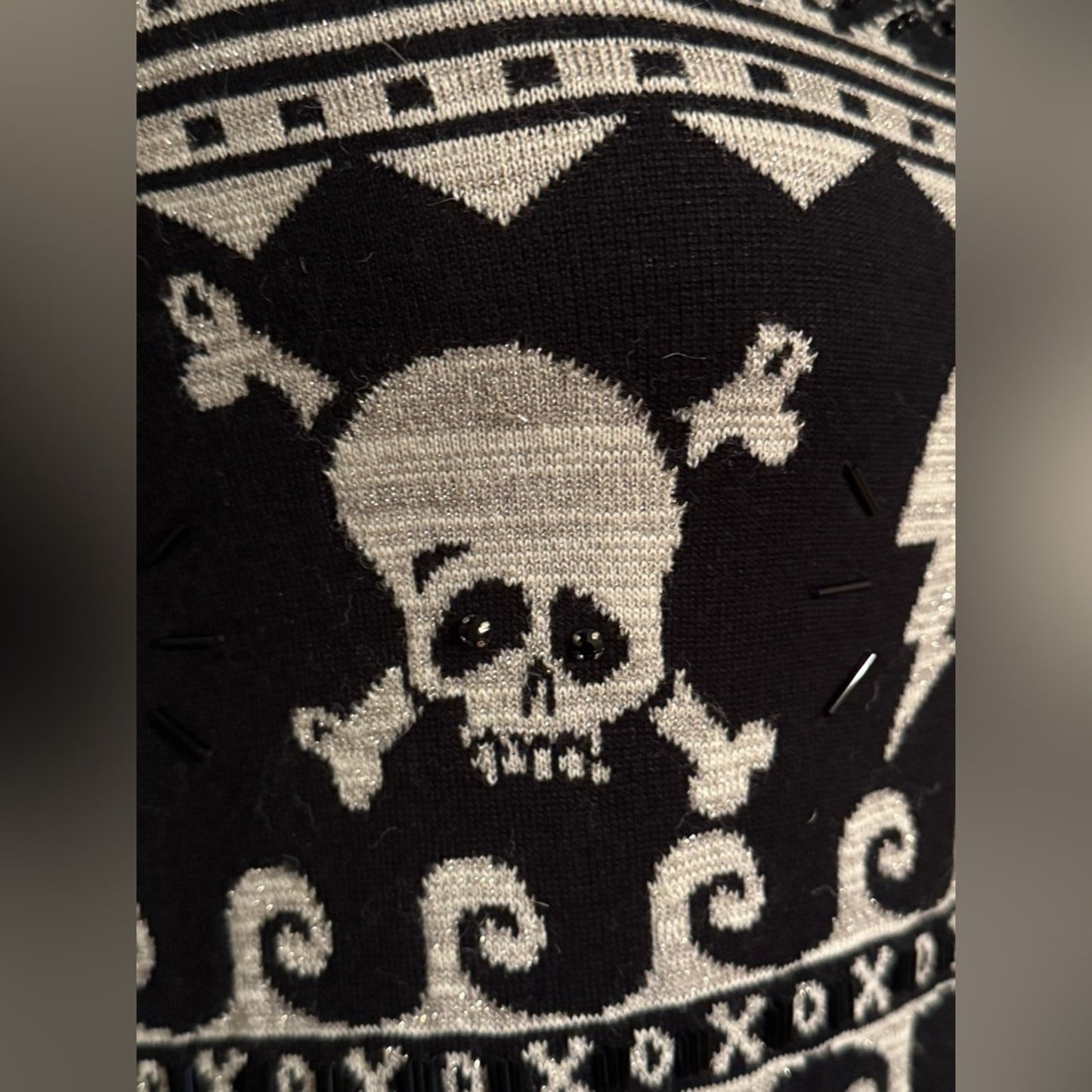 Betsey Johnson One of a Kind Showroom Sample Skull Pattern Sweater Dress