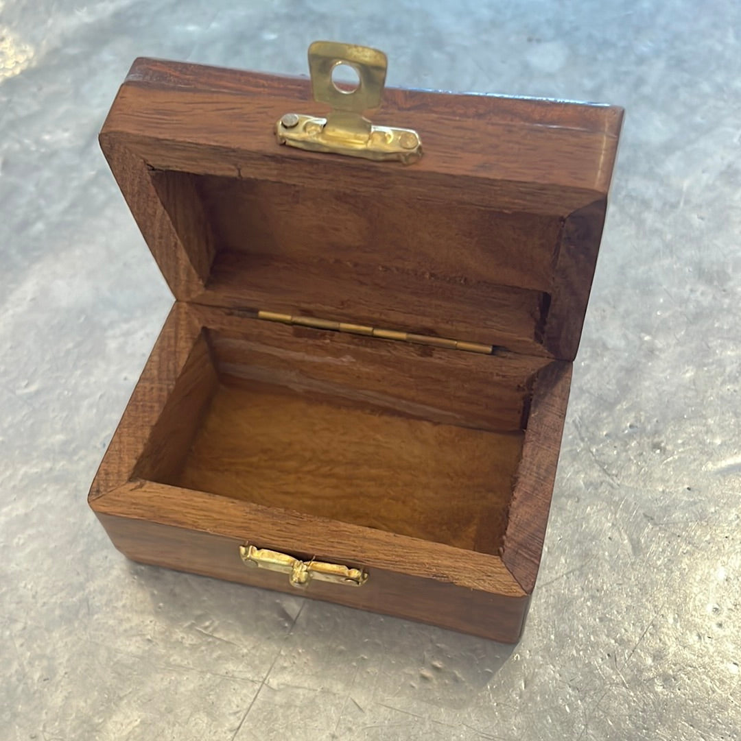 Brass Cross Wood Box