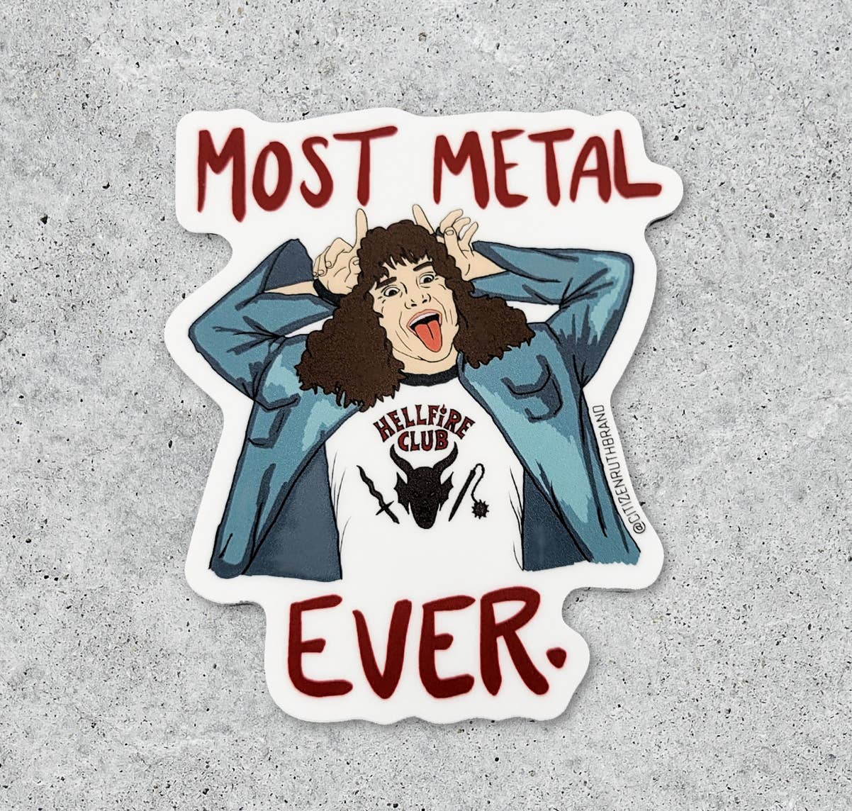 Eddie "Most Metal Ever" Sticker (Stranger Things)