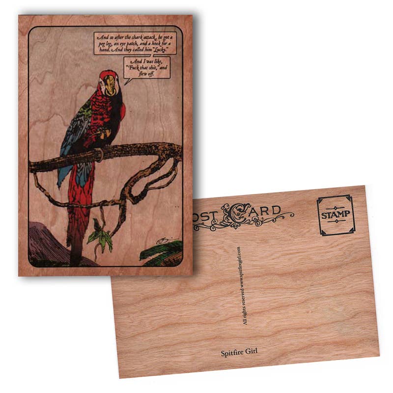 Wood Postcard - Parrot