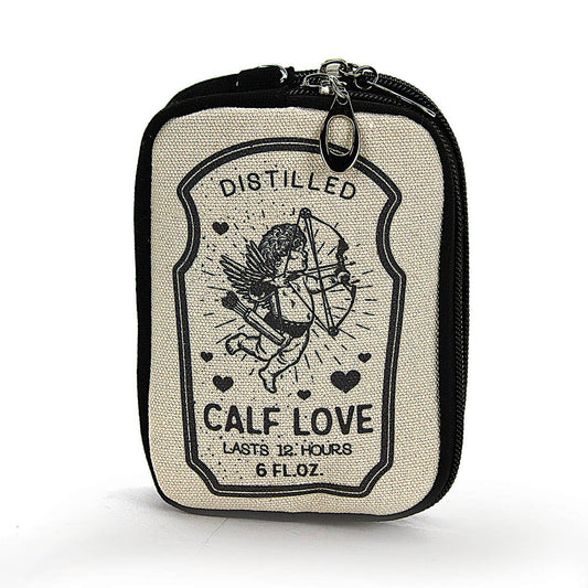 Vintage Print - Cupid Love wristlet in Canvas