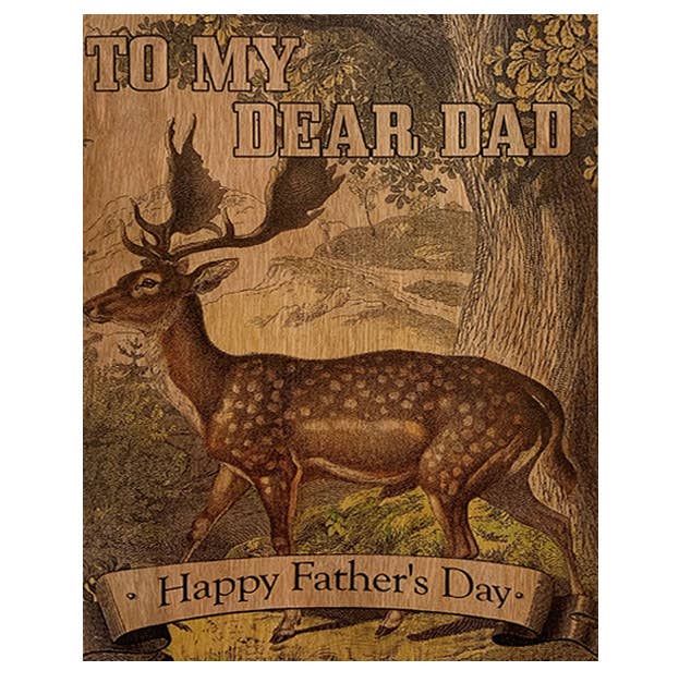 Wood Card Folding - Deer Dad